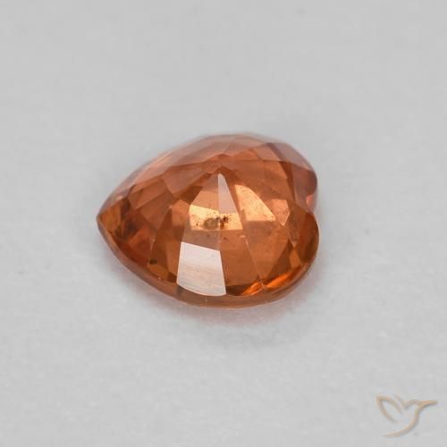 Safira Laranja Médio Natural 0.43ct, Coração, VS