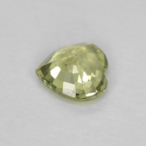 Safira Verde oliva Natural 0.36ct, Formato de coração, VVS-VS