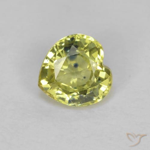 0.55ct Natural amarelo médio Safira, Coração, VS