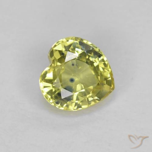 Safira amarelo médio Natural 0.55ct, Coração, VS