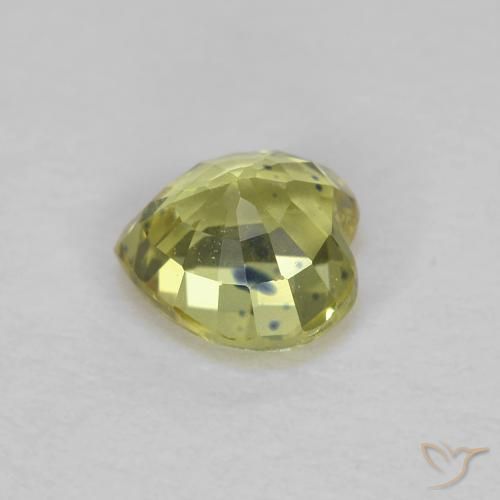 Safira amarelo médio Natural 0.55ct, Coração, VS