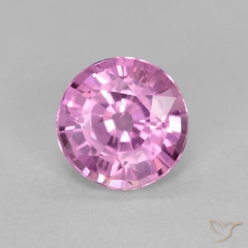 Safira rosa solta de 0,69 quilates, corte redondo de 5,1 mm de Madagascar, Photo A