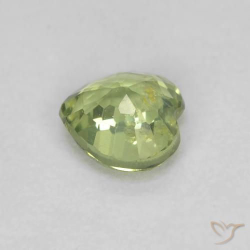 Safira Verde oliva Natural 0.45ct, Coração, VS-SI