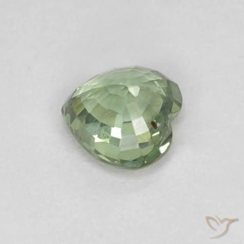 Safira Verde Sábio Claro Natural 0.48ct, Coração, VS