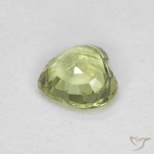 Safira Amarelo verde Natural 0.44ct, Coração, VS