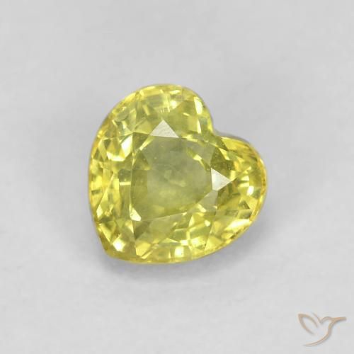 0.57ct Natural amarelo médio Safira, Coração, VS