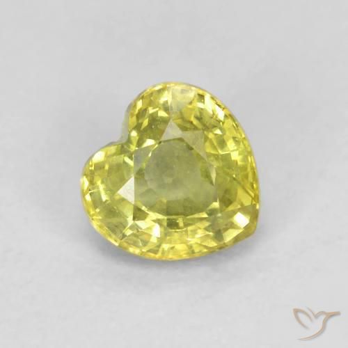 Safira amarelo médio Natural 0.57ct, Coração, VS