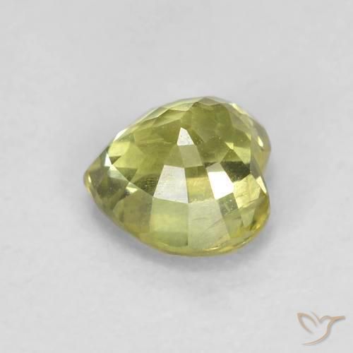 Safira amarelo médio Natural 0.57ct, Coração, VS