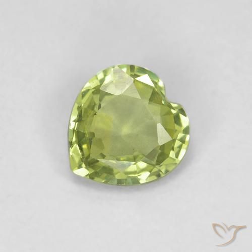 0.37ct Natural verde quente Safira, Coração, VVS