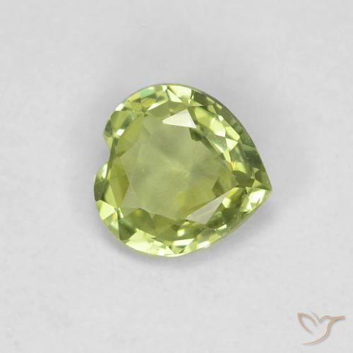 Safira verde quente Natural 0.37ct, Coração, VVS