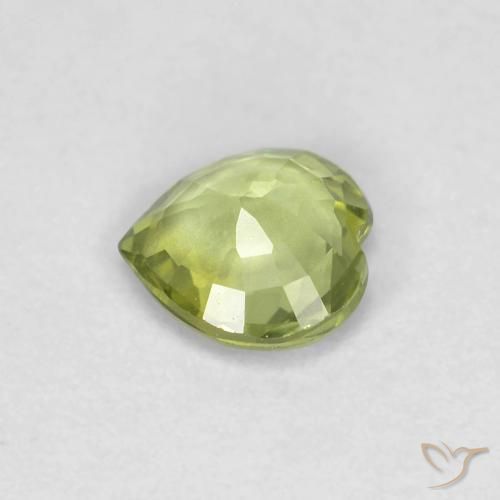 Safira verde quente Natural 0.37ct, Coração, VVS