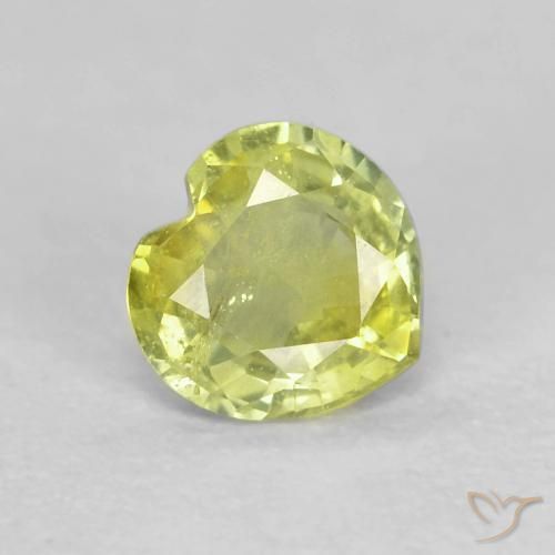 Safira Luz verde Natural 0.41ct, Coração, VS-SI