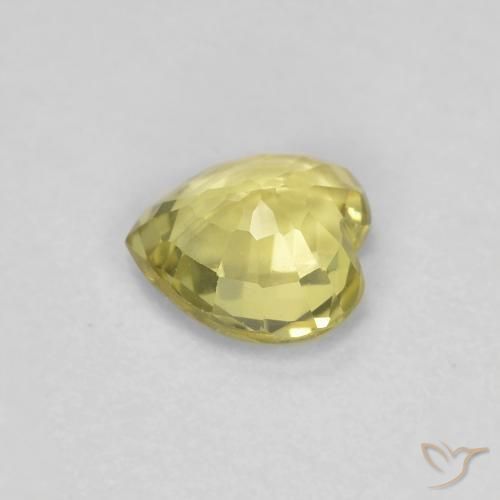 Safira Luz amarela Natural 0.42ct, Coração, VVS-VS