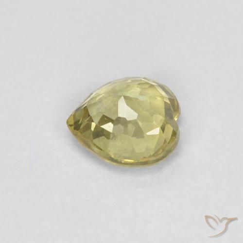 Safira Amarelo Abacaxi Claro Natural 0.42ct, Coração, VVS