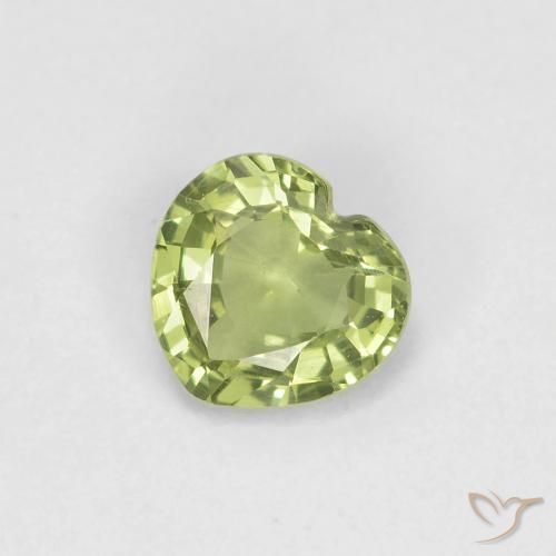 0.39ct Natural verde quente Safira, Coração, VVS-VS
