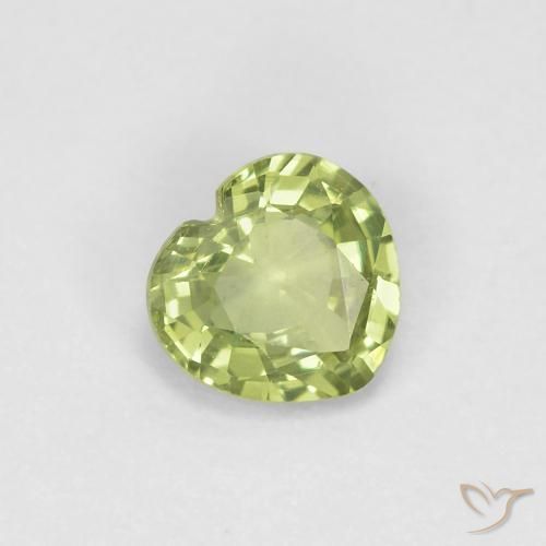 Safira verde quente Natural 0.39ct, Coração, VVS-VS