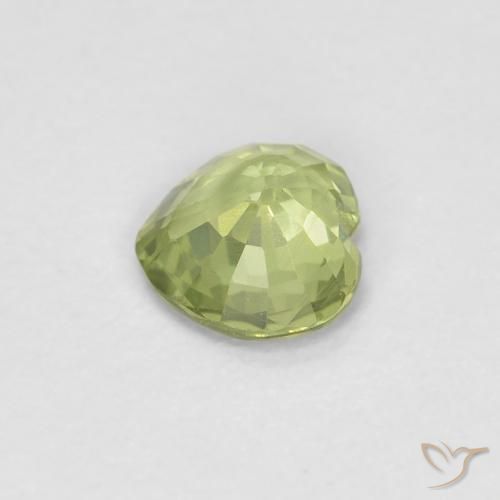 Safira verde quente Natural 0.39ct, Coração, VVS-VS