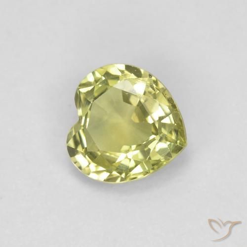 Safira Amarelo claro médio Natural 0.47ct, Coração, VVS