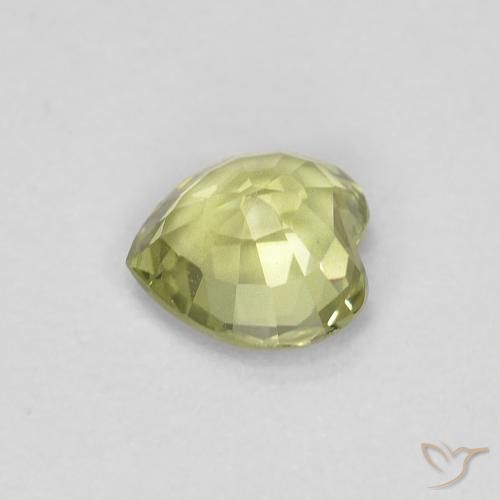 Safira Amarelo claro médio Natural 0.47ct, Coração, VVS