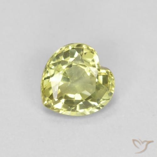 0.46ct Natural Limão amarelo Safira, Coração, VS