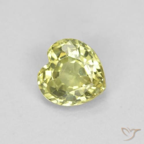 Safira Limão amarelo Natural 0.46ct, Coração, VS