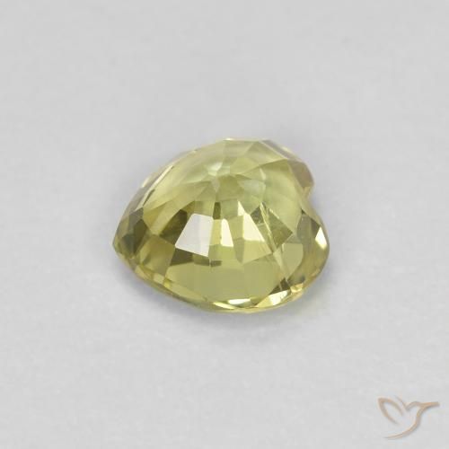 Safira Limão amarelo Natural 0.46ct, Coração, VS