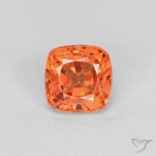 0.39ct Natural fogo laranja Safira, Almofada, VVS-VS