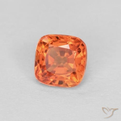 Safira fogo laranja Natural 0.39ct, Almofada, VVS-VS