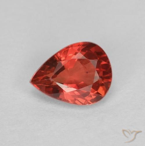 0.38ct Natural vermelho intenso Safira, Formato de pêra, VVS-VS