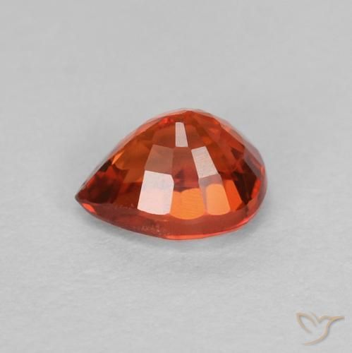 Safira laranja quente Natural 0.43ct, Formato de pêra, VVS-VS