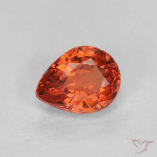 0.42ct Natural âmbar laranja Safira, Formato de pêra, VVS-VS