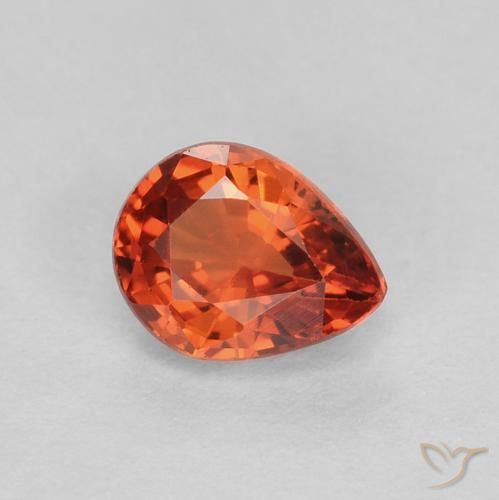 Safira âmbar laranja Natural 0.42ct, Formato de pêra, VVS-VS