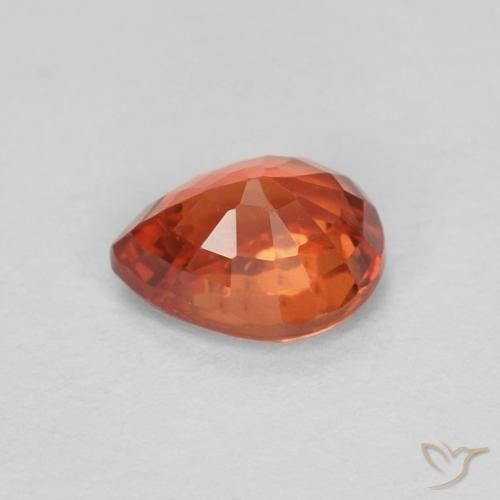 Safira âmbar laranja Natural 0.42ct, Formato de pêra, VVS-VS