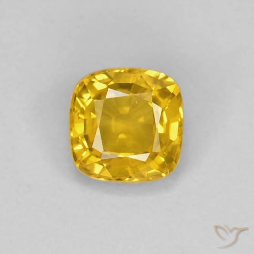 0.56ct Natural Dourado Safira, Almofada, VVS-VS