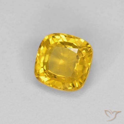 Safira Dourado Natural 0.56ct, Almofada, VVS-VS