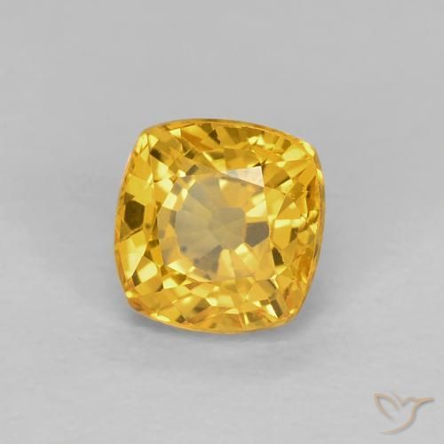 Safira Dourado Natural 0.68ct, Almofada, VVS-VS
