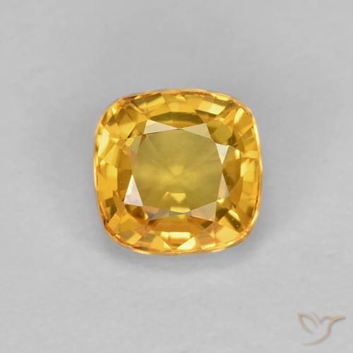0.68ct Natural Dourado Escuro Safira, Almofada, VVS