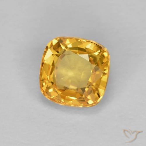 Safira Dourado Escuro Natural 0.68ct, Almofada, VVS