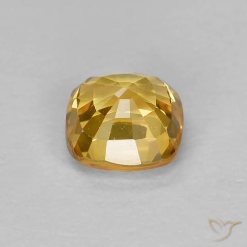 Safira Dourado Escuro Natural 0.68ct, Almofada, VVS