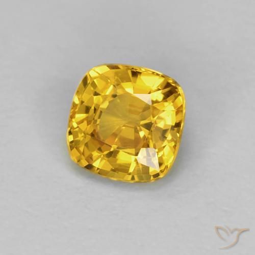 Safira Dourado Natural 0.55ct, Almofada, VVS