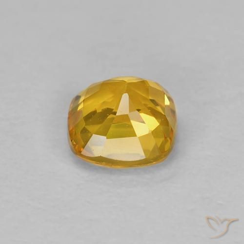 Safira Dourado Natural 0.55ct, Almofada, VVS