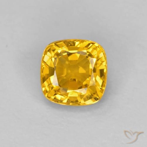 0.56ct Natural Dourado Safira, Almofada, VVS