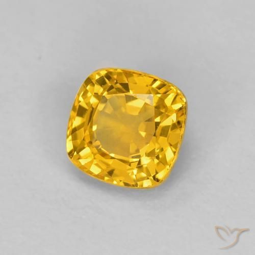 Safira Dourado Natural 0.56ct, Almofada, VVS