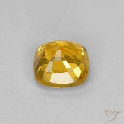 Safira Dourado Natural 0.56ct, Almofada, VVS