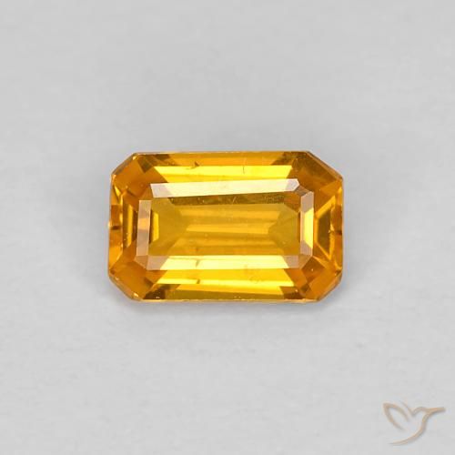0.46ct Natural Ouro Safira, Corte Esmeralda, VVS