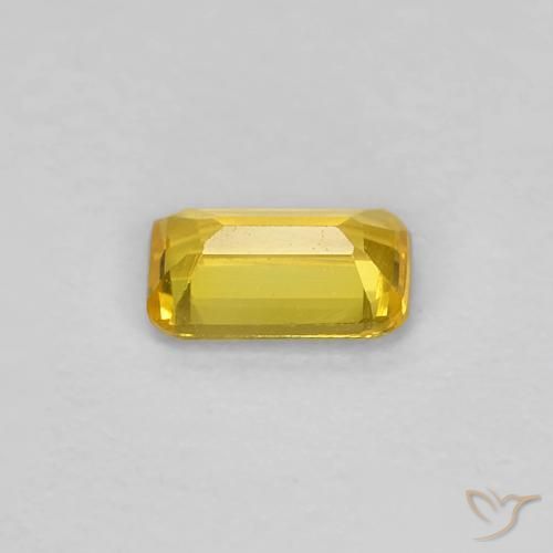 Safira ouro amarelado Natural 0.34ct, Corte Octógono / Esmeralda, VVS-VS