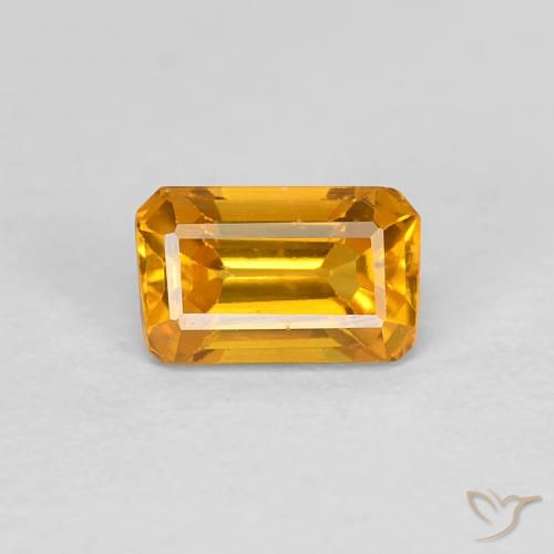 Safira dourado natural 0,50ct, corte esmeralda, VVS