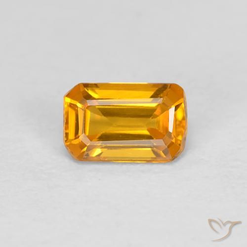 0.37ct Natural Dourado Escuro Safira, Corte Esmeralda, VVS