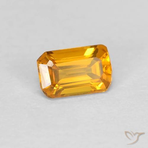 Safira Dourado Escuro Natural 0.37ct, Corte Octógono / Esmeralda, VVS