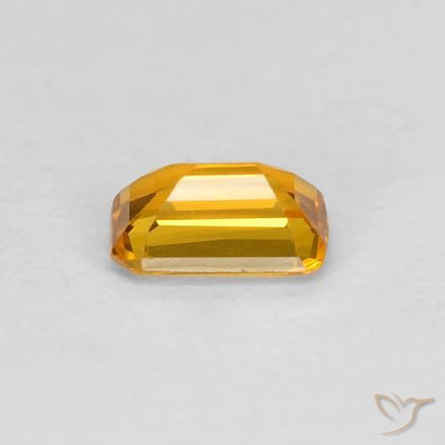 Safira Dourado Escuro Natural 0.37ct, Corte Octógono / Esmeralda, VVS
